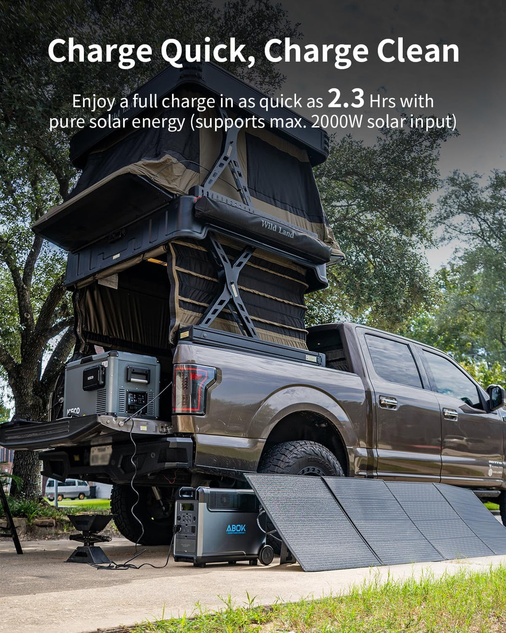ABOK Ark3600 Portable Power Station, 3840Wh LiFePO4 Solar Generator with 800W (2x400W) Solar Panels, 3600W Output, Expandable to 11520Wh, UPS, App, Fast AC + Solar Charge, for Home, Camping & RVs