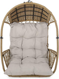 Christopher Knight Home Sidney Outdoor/Indoor Wicker Hanging Chair with 8 Foot Chain (NO Stand), Light Brown and Beige