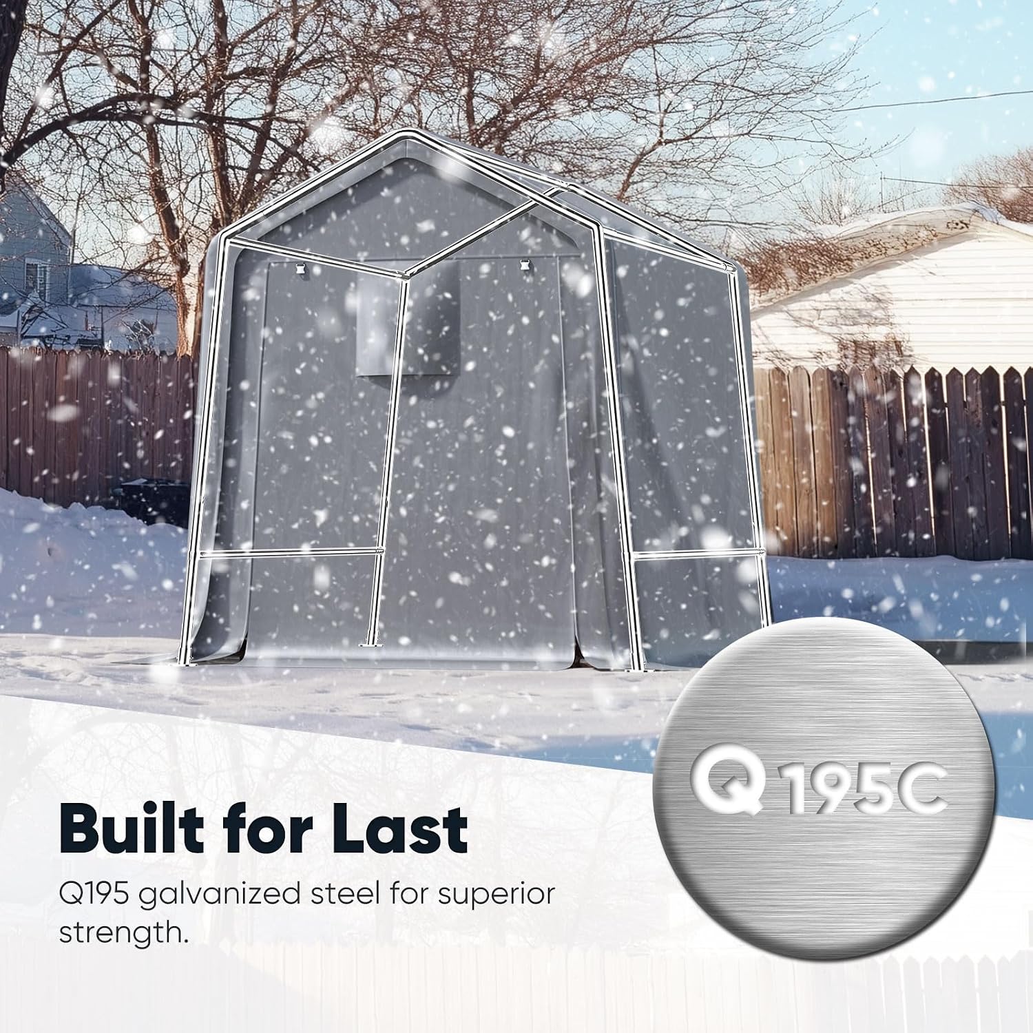 Quictent 6x8FT Garden Tool Shed Storage Shelter with Roll-Up Mesh Windows, Heavy Duty Portable Garage for Lawn Mower, Garden Tools Waterproof Storage Tent with Reinforced Frame, Sliver Gray