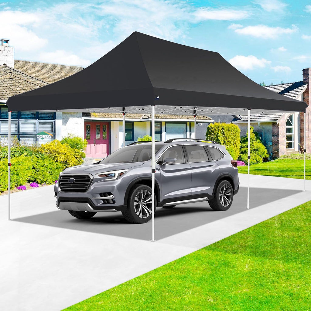 COBIZI 10x20ft Pop Up Canopy Tent with 6 Removable Sidewalls, Easy Up Commercial Canopy, Waterproof and UV50+ Gazebo with Portable Bag, Adjustable Leg Heights,Party Tents for Parties, with 4 Sandbags