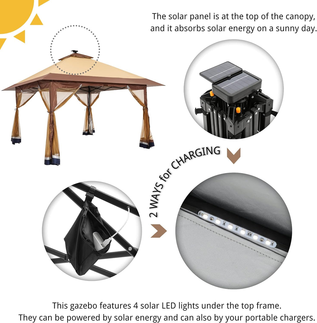 Suntime Pop Up Gazebo Polyester Canopy Tent