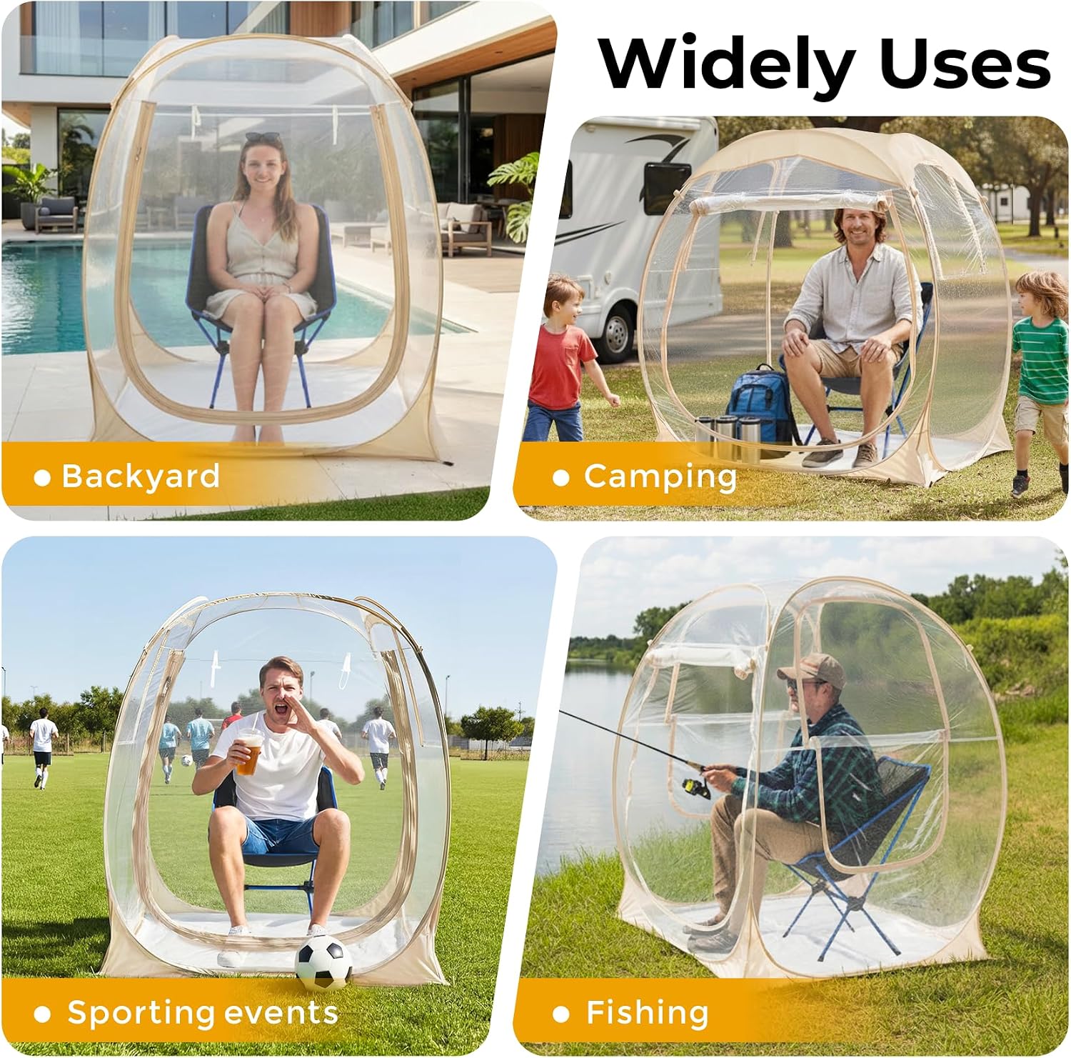 Alvantor® Pop Up Bubble Tent®,Large Oversize Igloo Screen House,1 Person Cold Protection Outdoor Igloo, Winter Tent 4'x4'x5'
