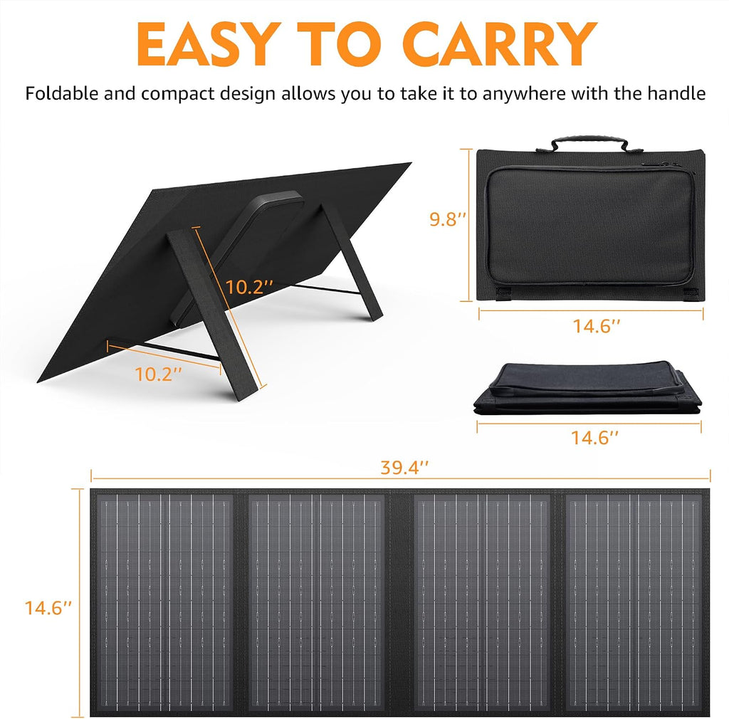 350W Portable Solar Generator with 60W Solar Panel, Powkey 70,000mAh Backup Lithium Battery, 110V/350W Pure Sine Wave AC Outlet, Power Station with Solar Panel for Outdoors Camping Travel Hunting