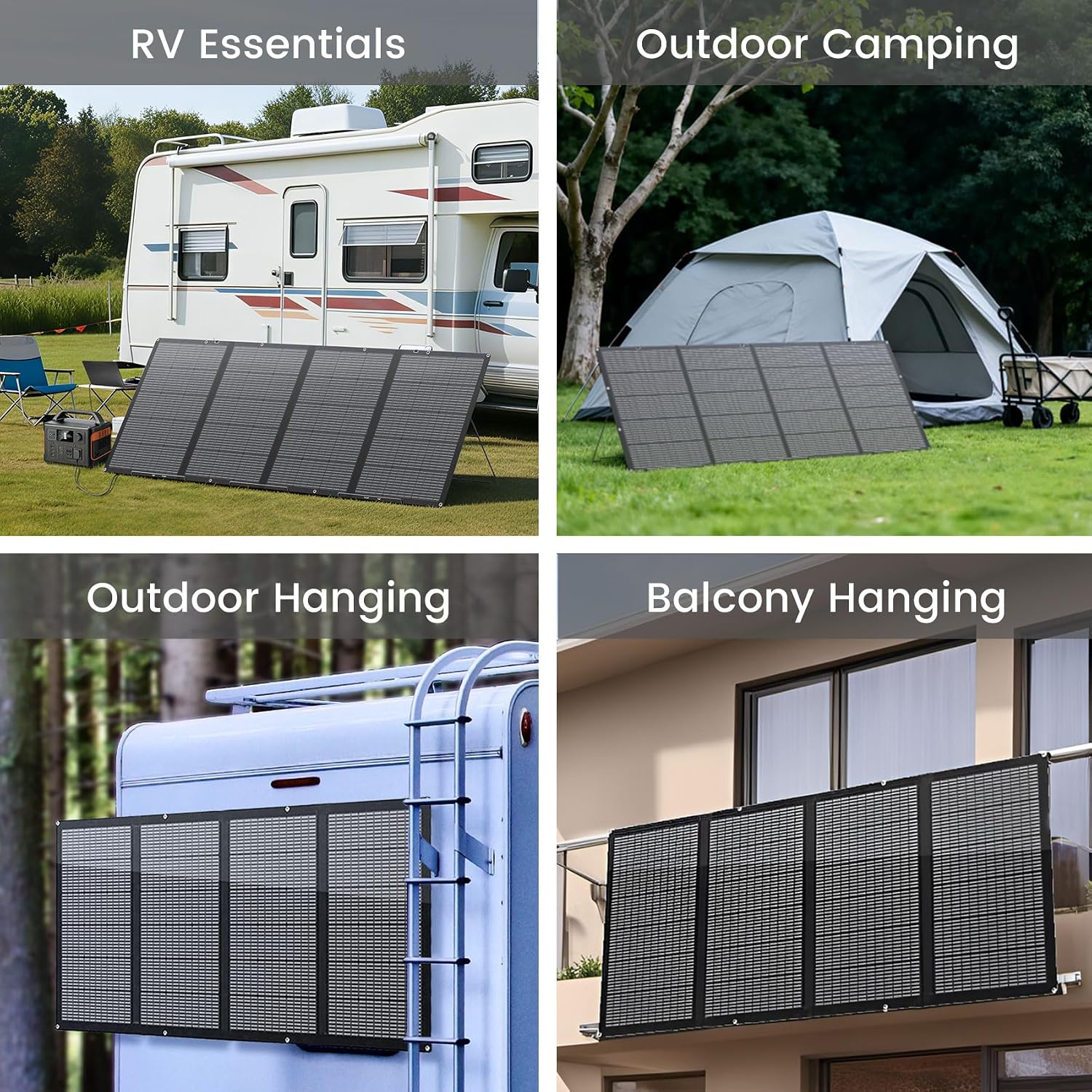 400W Portable Solar Panel for Power Station, 400 Watt 36V ETFE Foldable Solar Panel Charger, IP67 Waterproof Enhanced Kickstands for Off-Gird Outdoor Camping RV SUV Emergency Power Supply