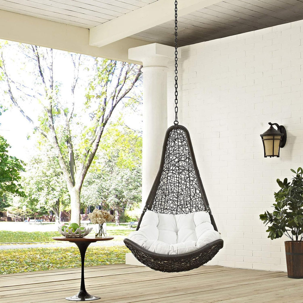 Modway Abate Outdoor Patio Swing Chair Without Stand, Gray White