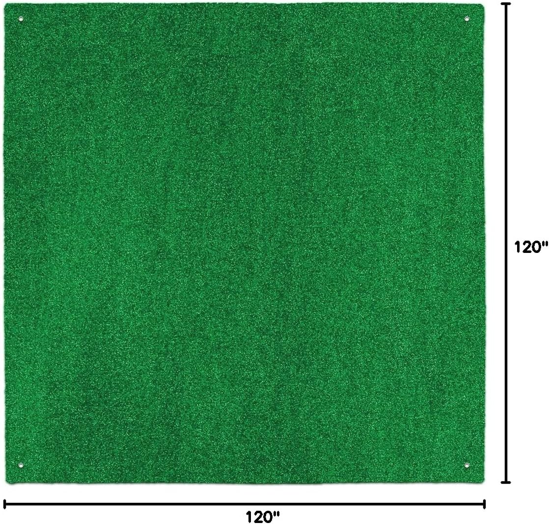 House, Home and More Outdoor Turf Rug - Green - 10 Feet X 10 Feet