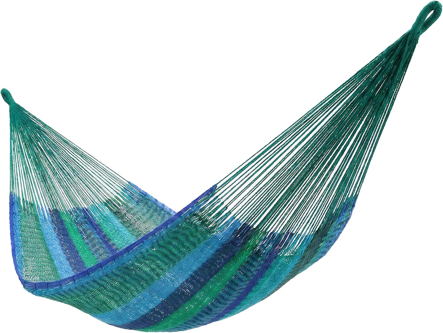 Sunnydaze Handwoven XXL Thick Cord Mayan Double Hammock for Outside - 625-Pound Capacity Heavy-Duty Outdoor Hammock - Tropical Lagoon