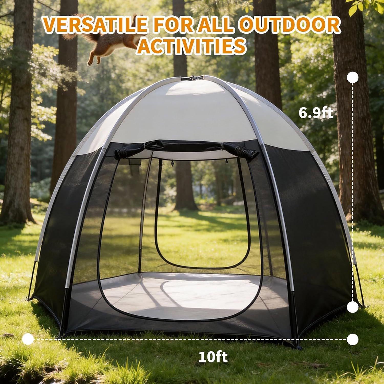 Screen House Tent Portable Canopy with Floor Mosquito Net Outdoor Room Perfect for Patio Backyard Gazebo Picnic Mesh.