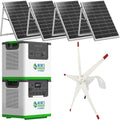 Nature's Generator Lithium 3600 Platinum WE,1 x Lithium 3600 + 1 x Pod + 4x 100w Panels + 50' Cable + 1 x Wind Turbine