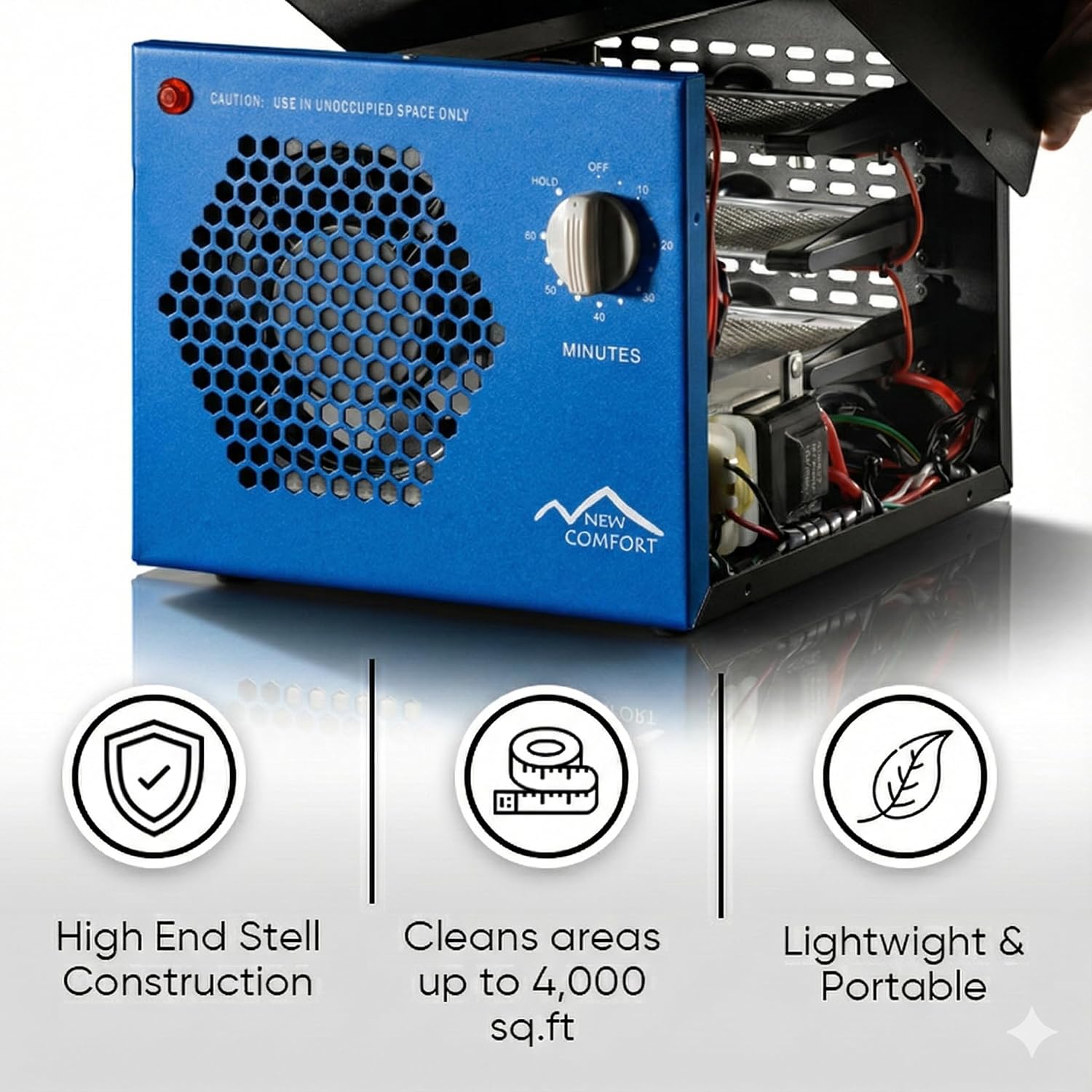 Blue Commercial Air Purifier Ozone Generator with UV