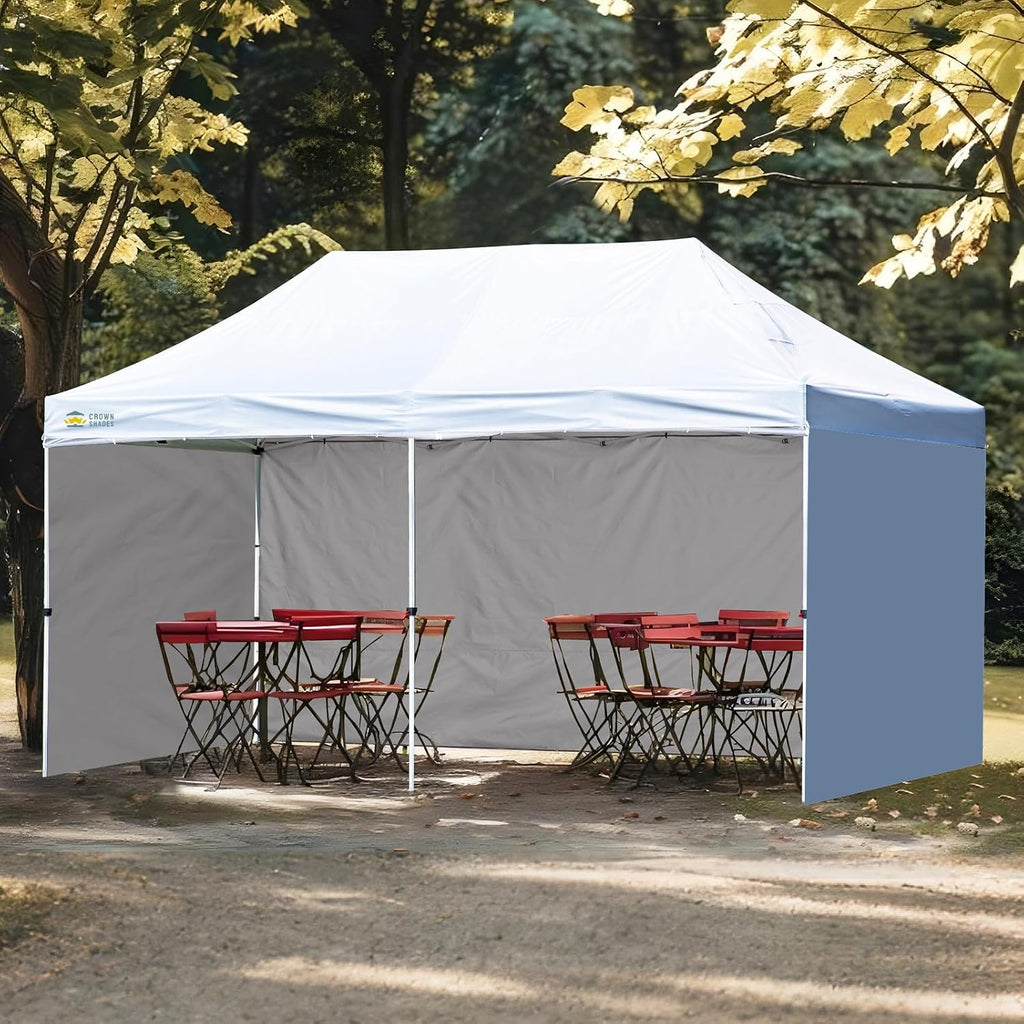CROWN SHADES 10x20 Canopy Sidewalls (4pck) - Replacement Walls for 10x20 Gazebo, Event Shelter Accessories - White