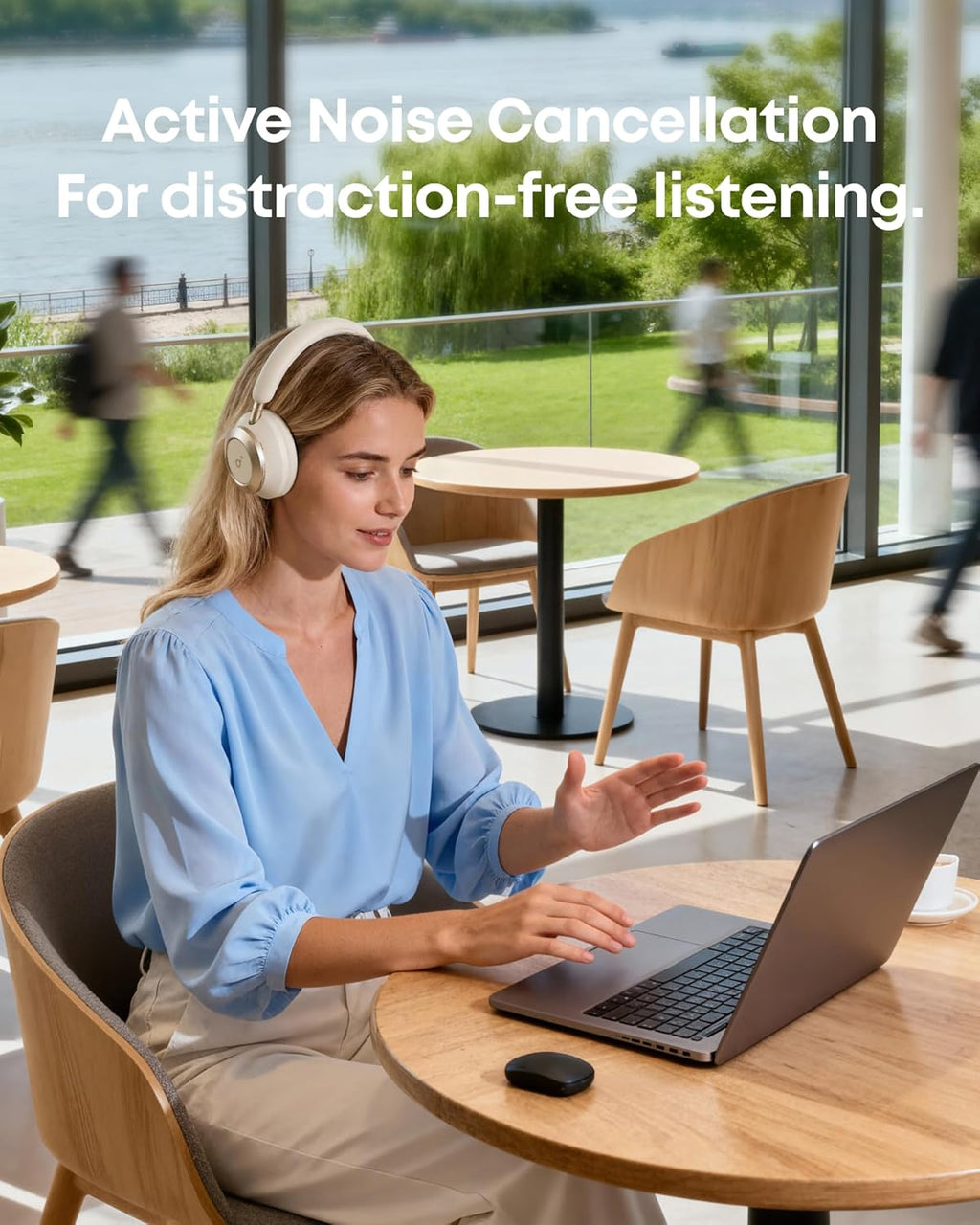 Soundcore Space One Pro, FlexiCurve Over-Ear Headphone, Adaptive Active Noise Cancelling Headphones Driven by 6 Mics, 60H Lossless Audio, Ultra-Fast Charging, Hi-Res Wireless, Comfortable Fit