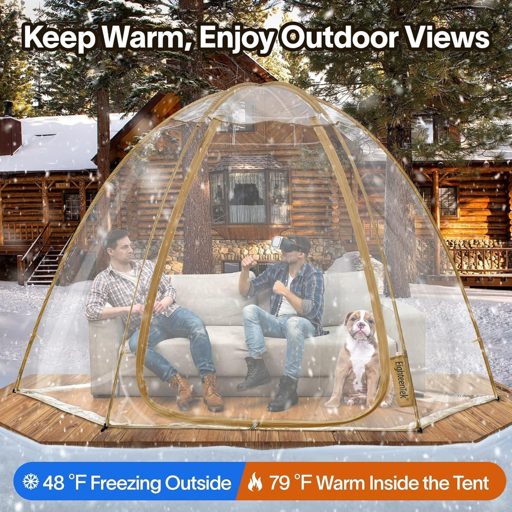 Alvantor® Pop Up Bubble Tent®,Large Oversize Igloo Screen House,4-6 Person Cold Protection Outdoor Igloo, Winter Tent Snaps Fit 10'x10'x6.5'