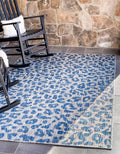 Unique Loom Outdoor Safari Collection Area Rug - Leopard (9' x 12' Rectangle, Blue/ Gray)