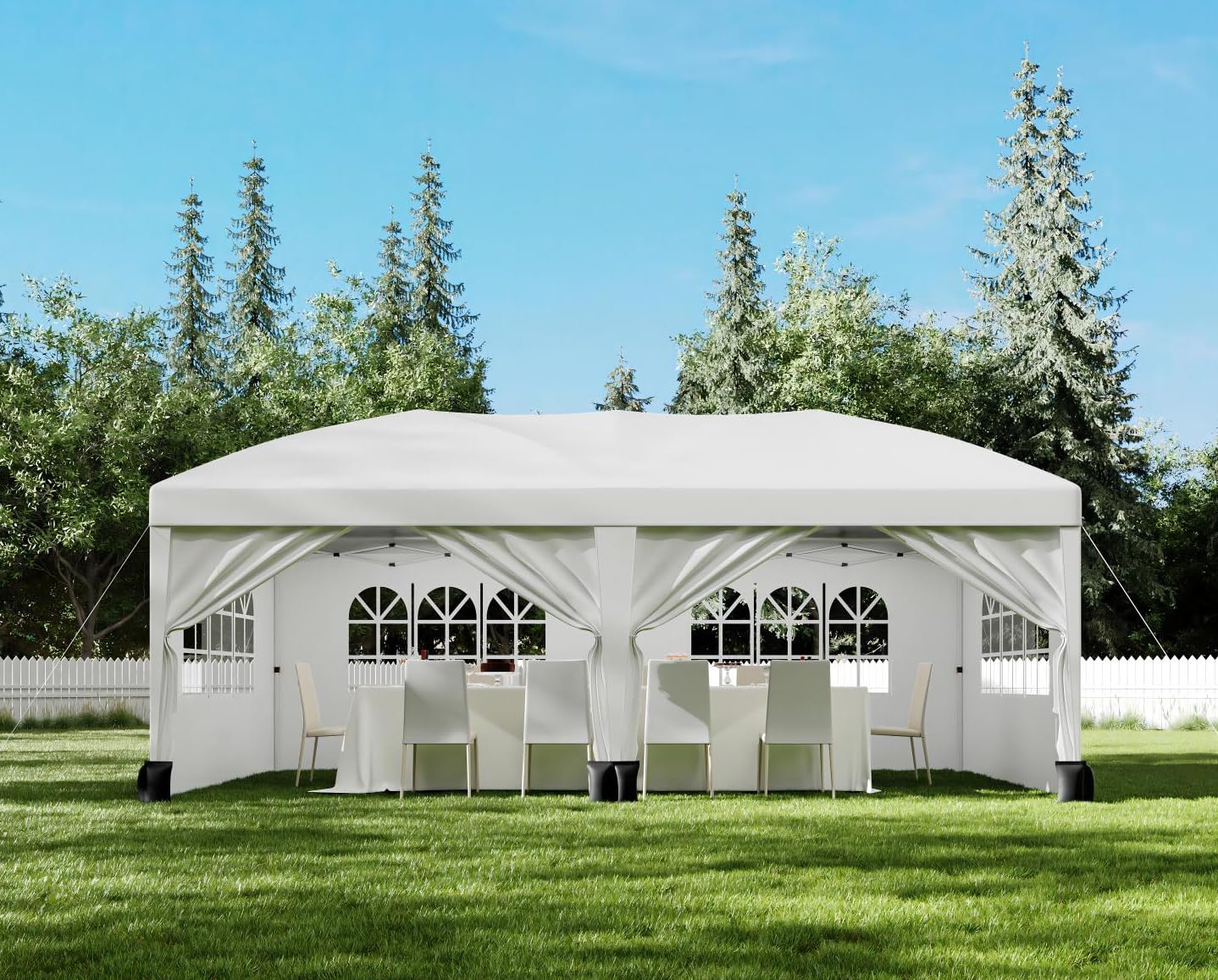 10x20 Pop Up Canopy Tent with 6 Sidewalls Waterproof Outdoor Party Tent Canopy Tents with Adjustable Height Commercial Event Gazebo for Backyard Wedding, Parties