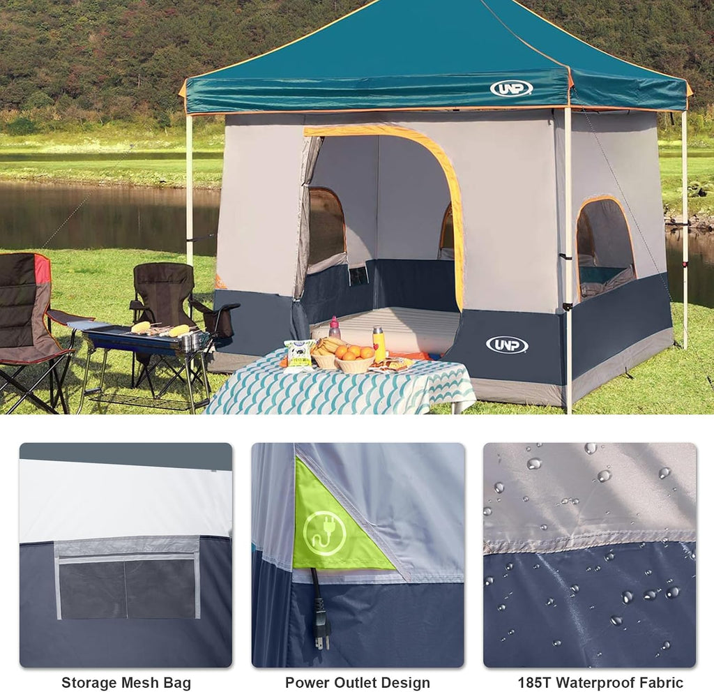 UNP Canopy Inner Tent, Camping Cube Tents for Pop Up Camping Canopy Tent, Compatible with 10' Wide Canopies Tents (No Top & Frame) (Dark Blue)