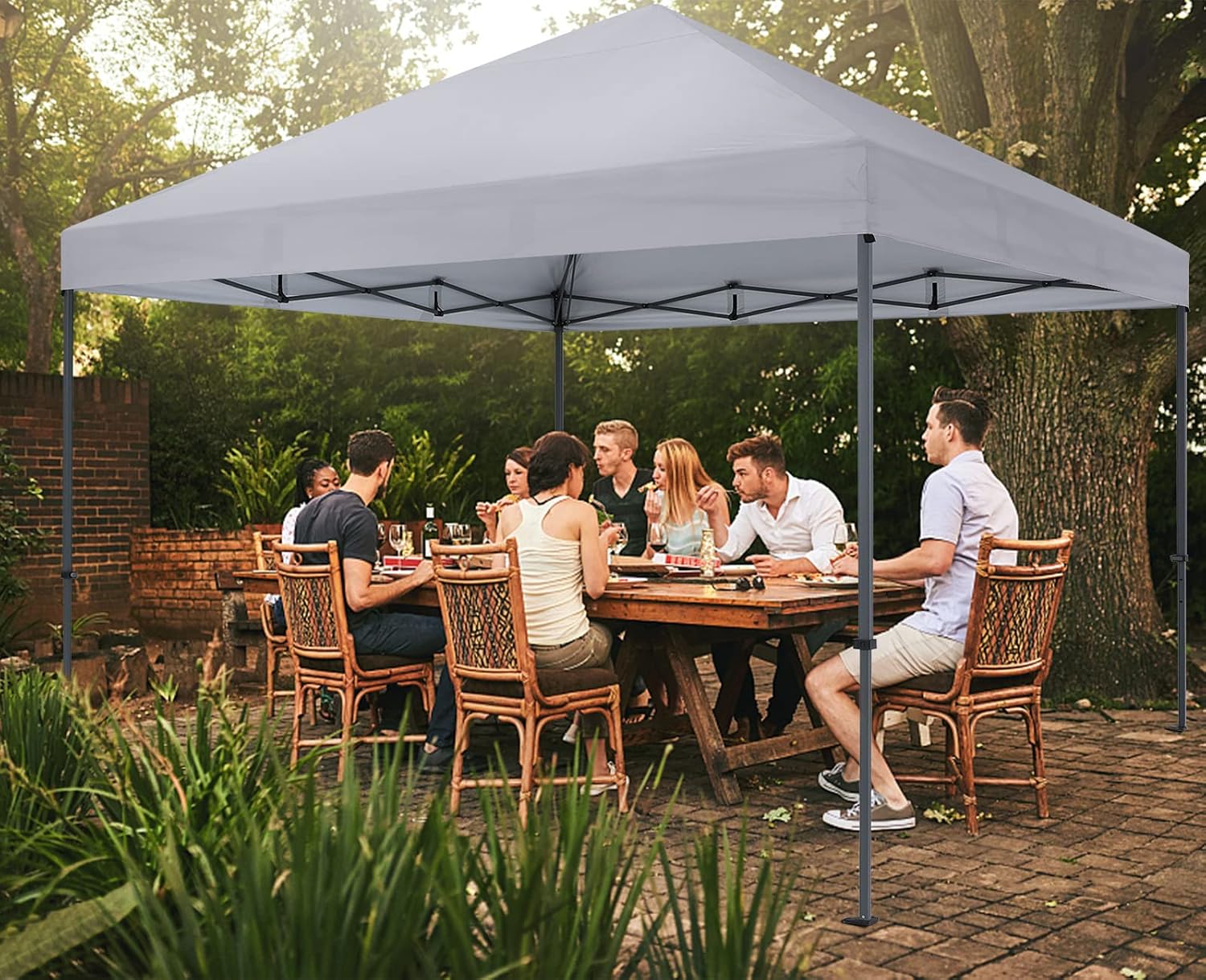 COOSHADE Durable Easy Pop Up Canopy Tent 12x12Ft(Gray)
