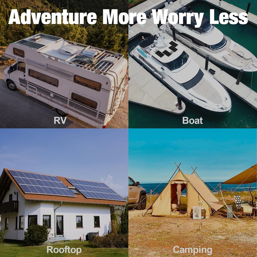 SOLPERK 200 Watt Solar Panels, 2PCS 12V 100 Watt Solar Panel High-Efficiency, 200W Solar Panel for Home, RV, Camping, Marine, Rooftop, Off-Grid Applications