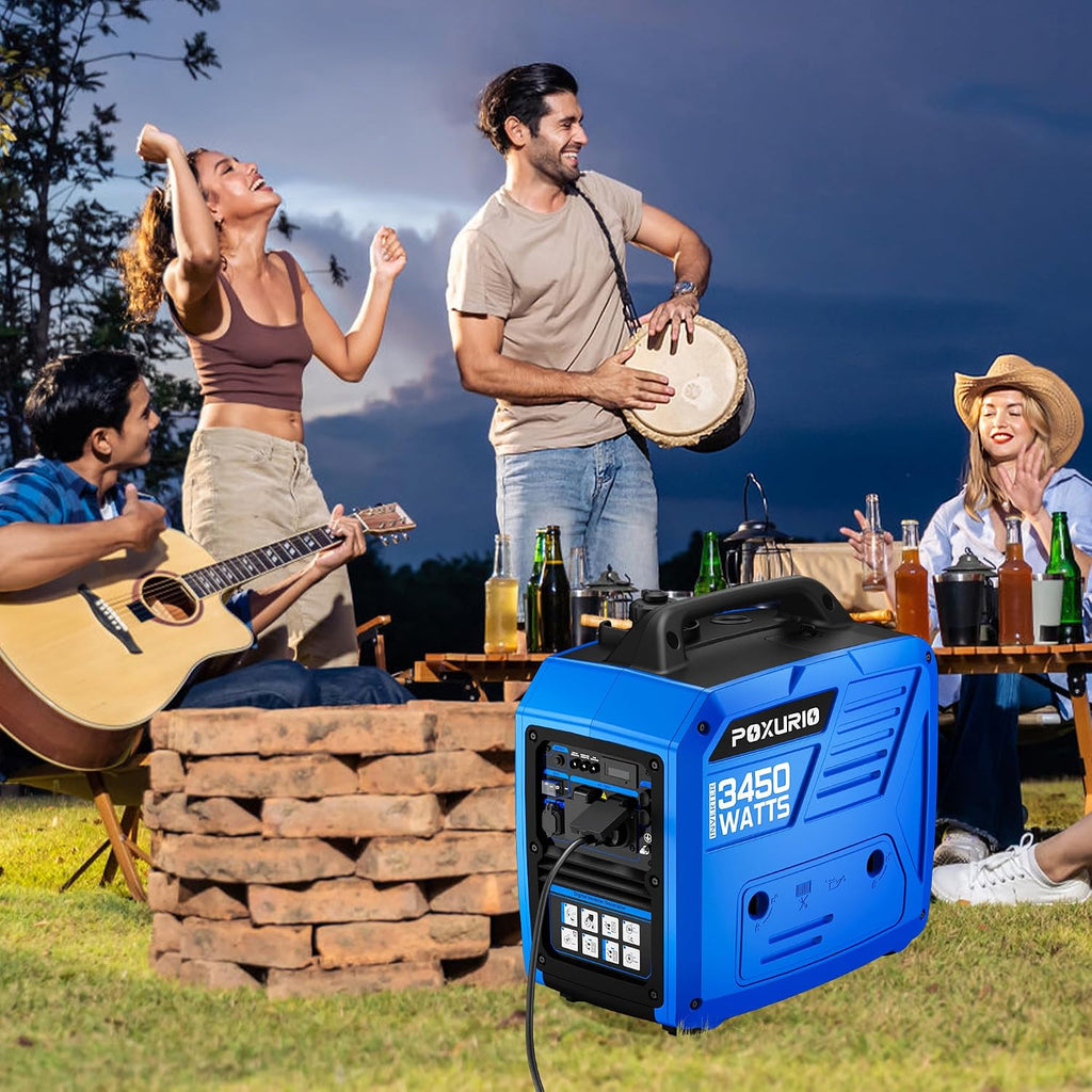 3450-Watt Portable Inverter Generator for Home Use, 1.6Gallon Large Fuel Tank Up to 8.3 Hours Use, 120V Gas Powered Generator Super Quiet - EPA Compliant