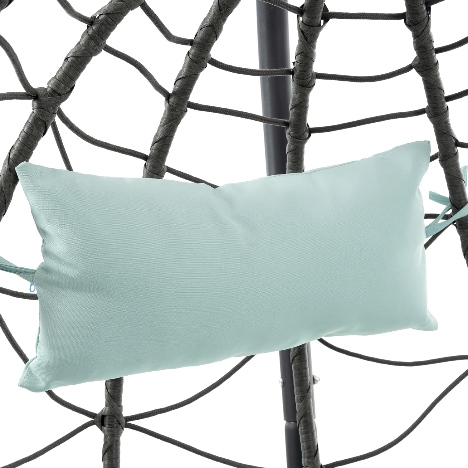 Wicker Hanging Chair with Stand,Indoor/Outdoor Swing Egg Chair with Cushion,Hammock Chair for Bedroom Living Room Patio Balcony Porch Garden,350Lbs Capacity Blue 1 Seat