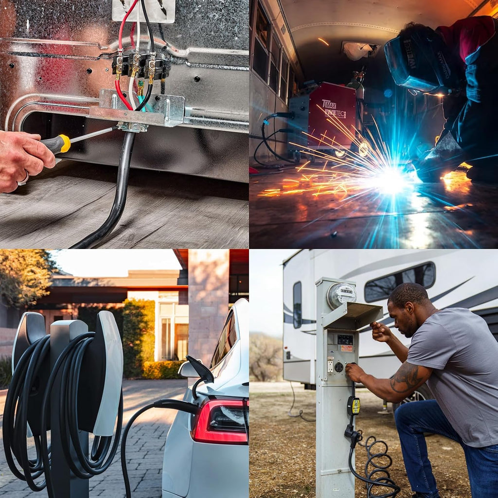 50ft 6/4 SOOW Cable 6 Gauge Wire SOOW Electric Wire 6 AWG 6/4 Portable Power Cord 600V 4 Conductor SOOW Extension Cord for Welder,Generator,Industrial Outdoor SOOW Bulk Cable with UL,Outer Dia 27.2mm