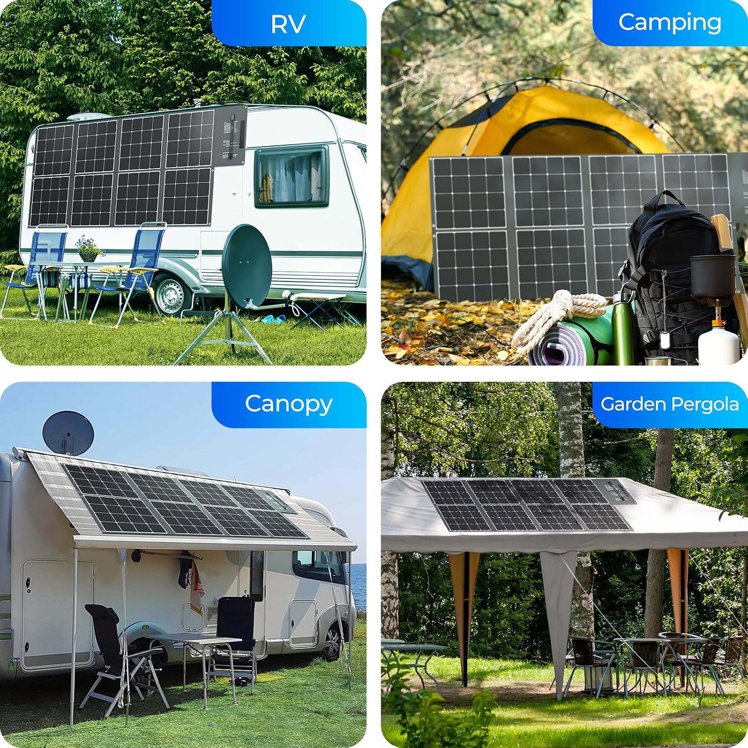 Renogy 400W Portable Solar Panel Foldable Monocrystalline Solar Blanket, Huge Power Solar Panel, Sunpower Solar Cells 23.7% High Efficiency for Power Station Outdoor Camping RV Solar Generator