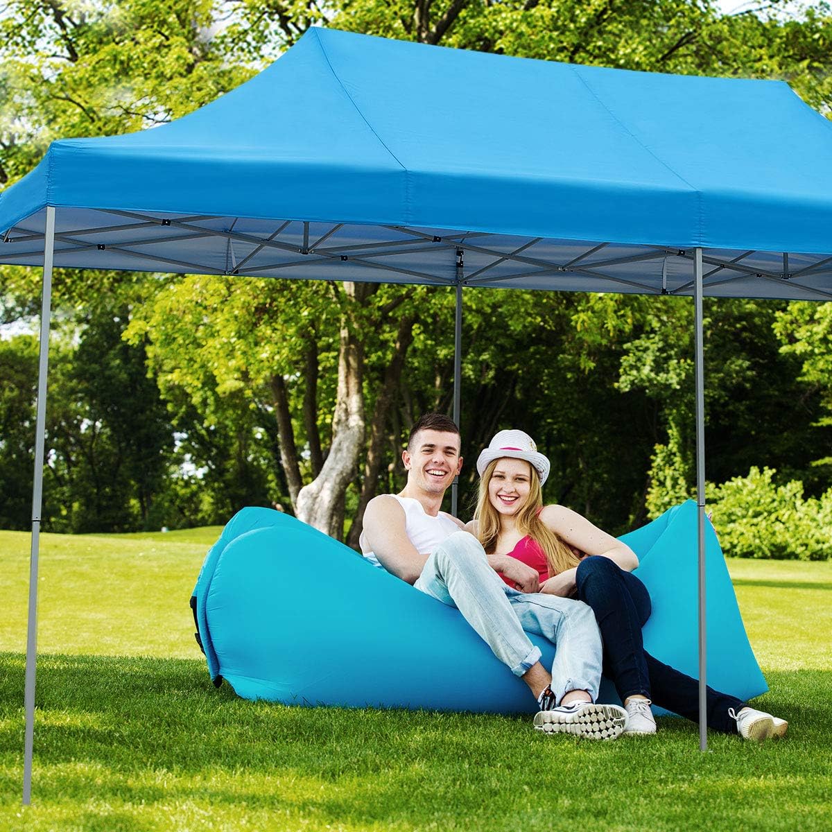 Tangkula 10' X20' Carport Tent Pop Up, Commercial Instant Canopy with Tent Peg, Waterproof Wedding Canopy with Wind Rope, Outdoor Shelter Pavilion for Parties Camping, Gazebo with Carry Bag