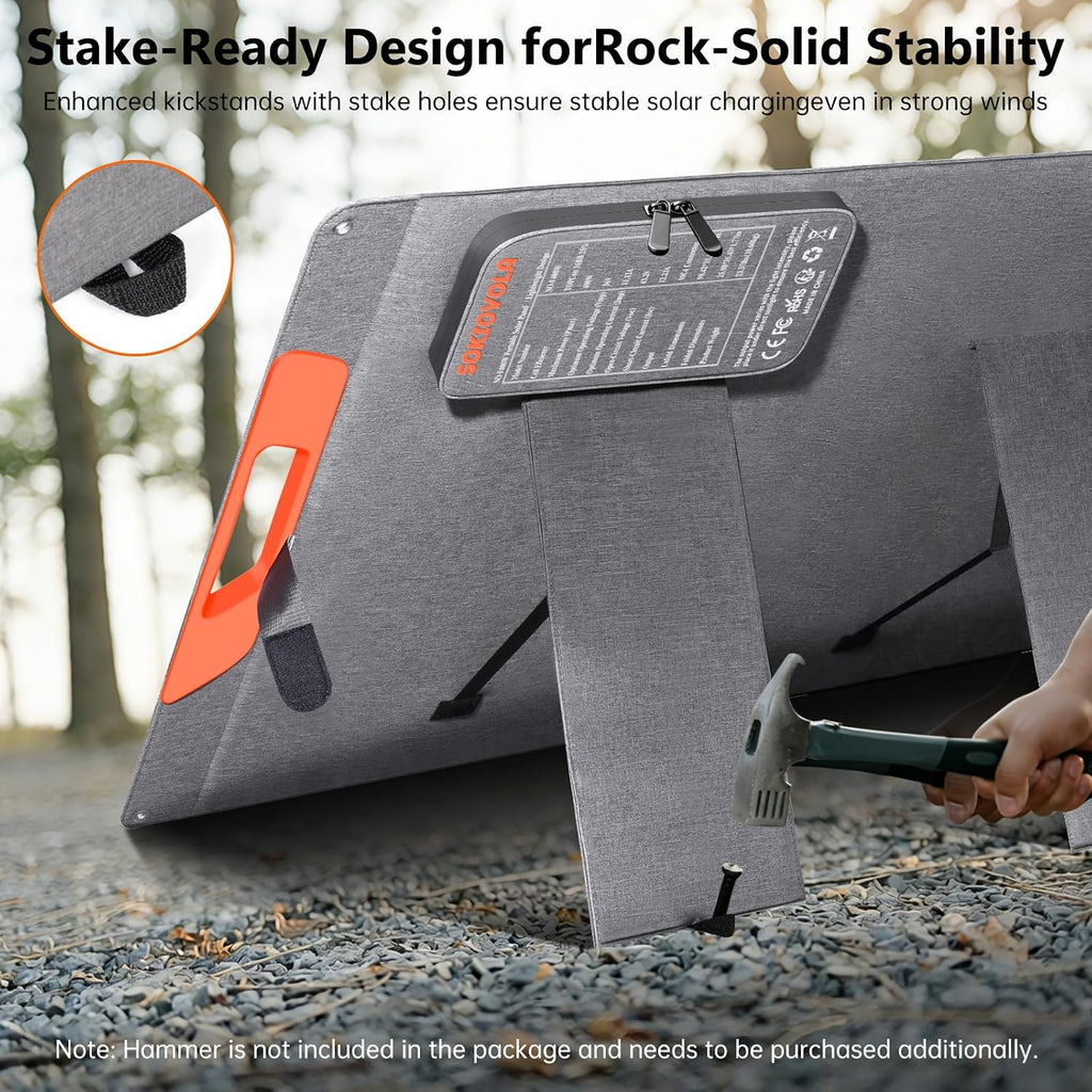 SOKIOVOLA 400W Portable Solar Panel for EF/Jackery/Bluetti/Anker Power Station,Ultra-Lightweight ETFE Foldable Solar Panel,25% High Efficiency,MC4 Output,for Outdoor Camping, Emergency Power Supply