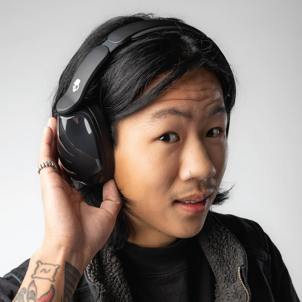 Skullcandy Hesh 540 ANC Wireless Over-Ear Bluetooth Headphones with THX Spatial Audio, Active Noise Cancelling, Personalized Sound, Up to 65 Hours Battery, Microphone for iPhone Android - True Black