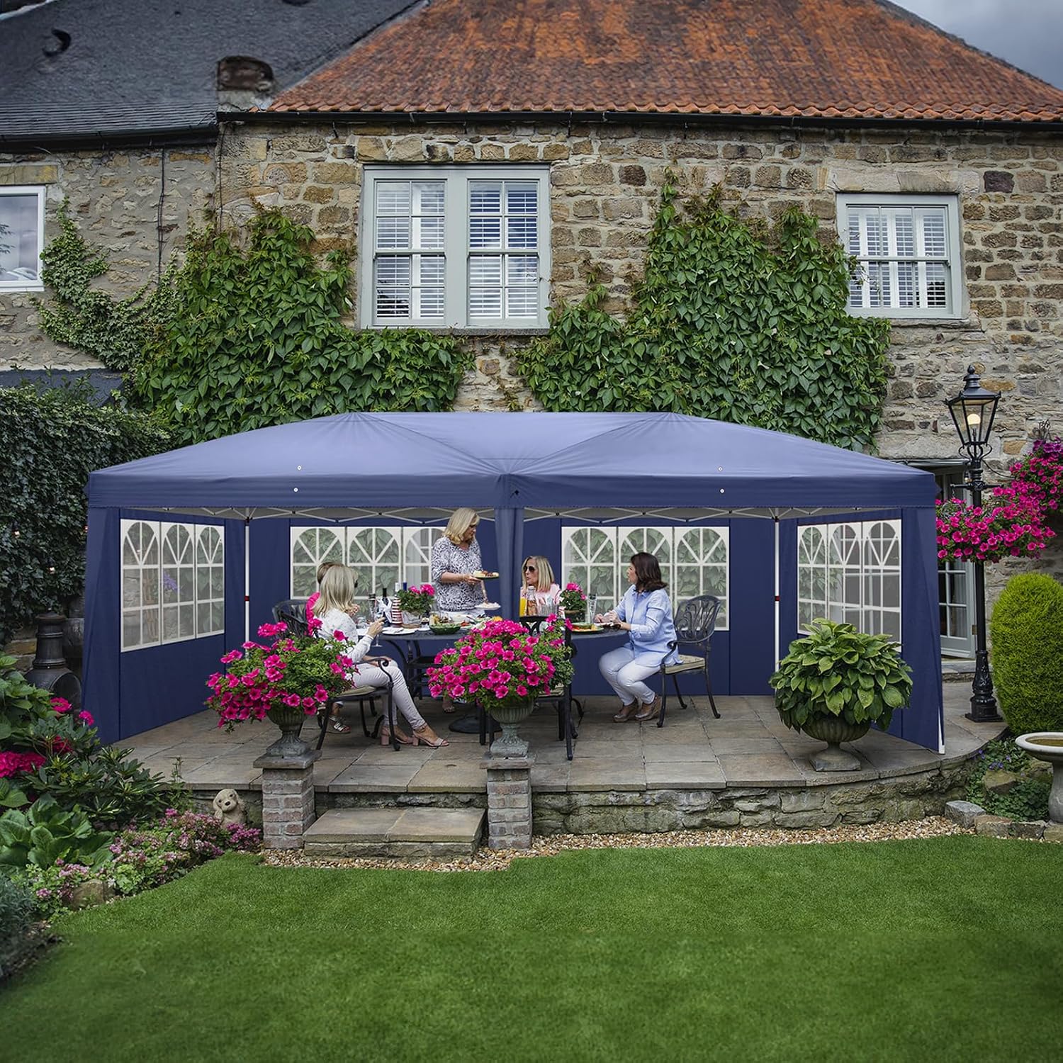 10x20 Pop Up Canopy Tent Outdoor Instant Gazebo Portable Shelter with Carry Bag for Commercial Activity Party Wedding Events Birthday BBQ