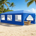 Party Tent for Outdoor Weddings, Birthdays, Events - Patio Gazebo Carport Canopy Shade With Removable Sidewalls & Transparent Window (10'x30'/8 Sidewalls Blue)