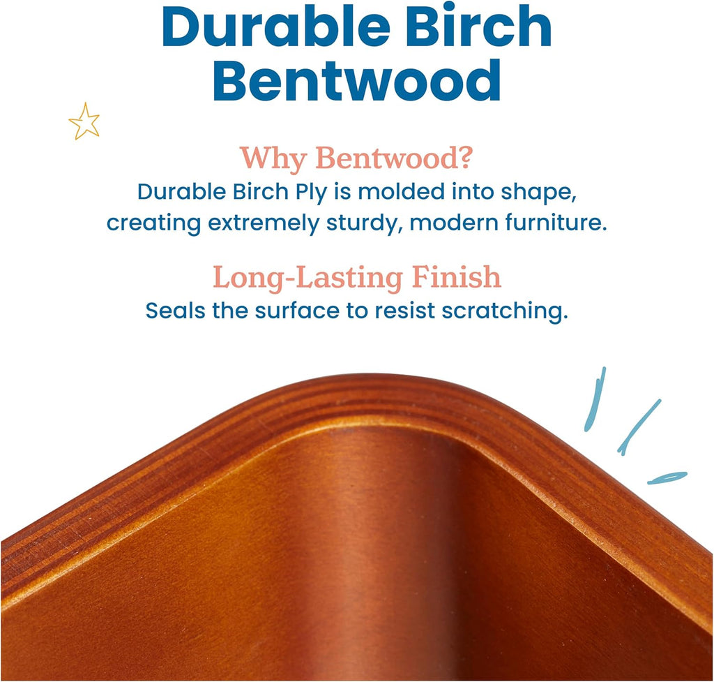 ECR4Kids Bentwood Reading Rocking Chair with Armrests and Cushion, Montessori Furniture, Dark Walnut