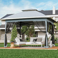 Pop-Up Gazebo, 13 x 13 ft Canopy Tent, Patio Canopy Shelter, Instant Easy Set Up, Waterproof and UV-Resistant Proof, 4 Mosquito Mesh Nettings, Adjustable Height, Wheeled Carring Bag, Backyard Gazebos