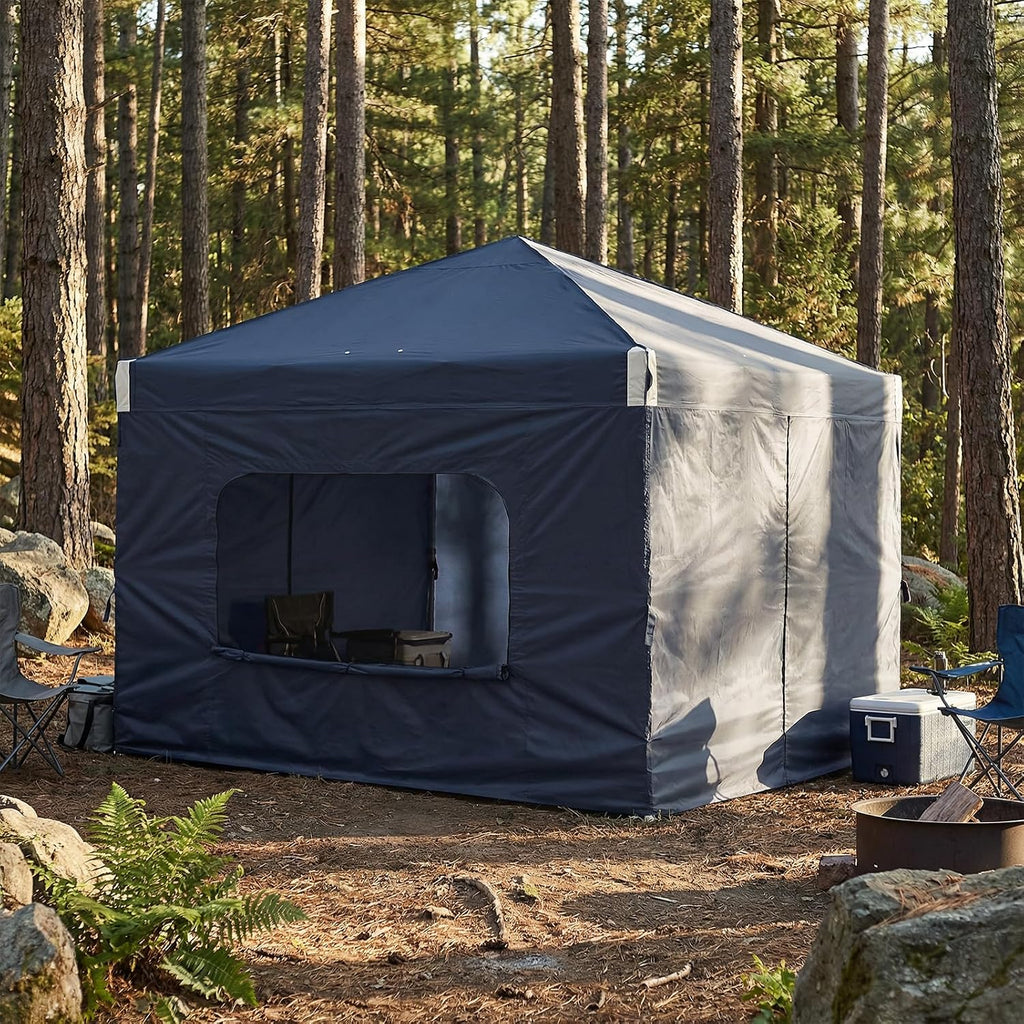Aoodor 10x10 FT Pop-Up Canopy Tent with Roller Bag and Curtain - Portable Instant Shade, Sturdy Iron Frame, Water-Resistant 210D Oxford Fabric, UV Protection, Ideal for Camping and Outdoor Events