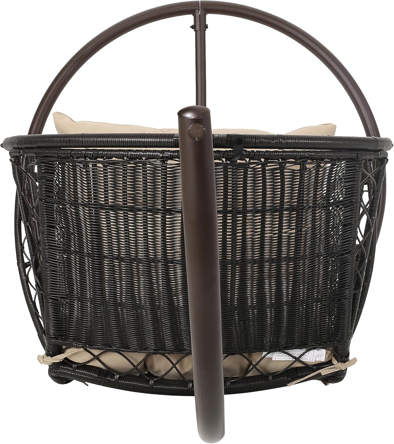 Christopher Knight Home Amanda Wicker Hanging Chair with Stand, Brown, Tan
