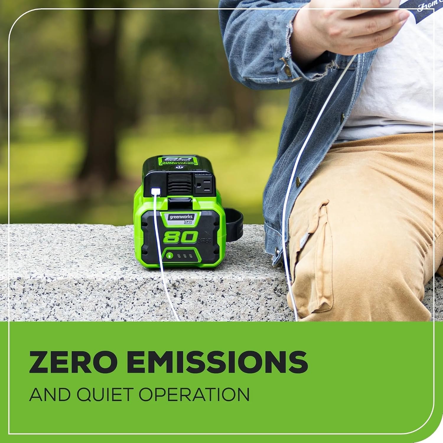 Greenworks Pro 80V (300 Watt) Power Inverter, 120V AC, for Charging Small Electronics, Smart Phones, Tablets, Small Televisions, Tool-Only, IV80A00