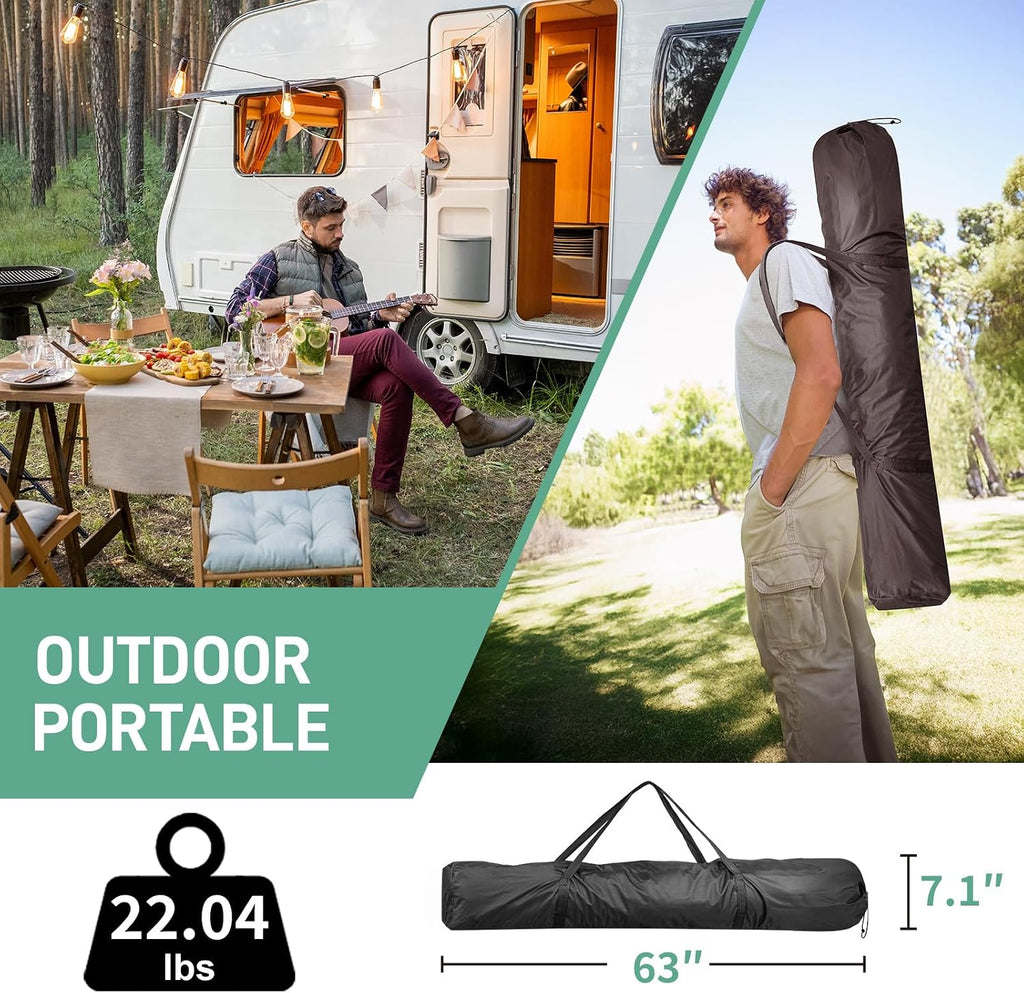 VINGLI 10x10 Pop Up Gazebo Tent, Portable Easy Up Screen Tent for Camping with Mosquito Netting, Camping Canopy Shelter with Carry Bag, Ground Stakes