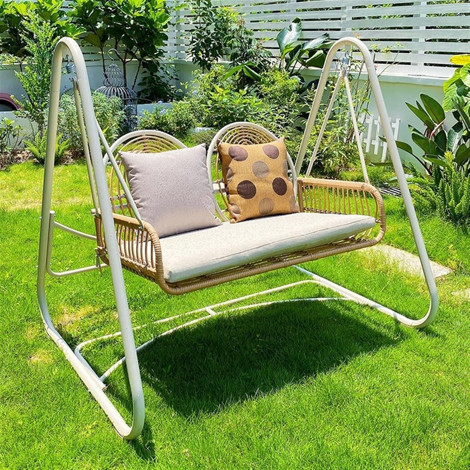 Garden Swing Chair Outdoor Swing Yard Garden Multi-Person Swing Chair Hanging Chair Rocking Chair Double Balcony Outdoor Swing Chair Porch Swings (Color : A)