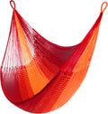 Handwoven Hanging Chair by Yellow Leaf Hammocks - Fits 1 Person, 330lb Max - Kick Back for Full-Body Recline - Weathersafe, Ultra Soft, Hang Anywhere - Color: Red- Orange