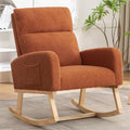 HCHAIRH Rocking Chair Nursery, Sherpa Nursing Rocking Chairs, Upholstered Nursery Glider Rocker for Mom Nursery Morden Accent Rocking Chair with Side Pocket for Living Room,Bedroom,Teddy Brown