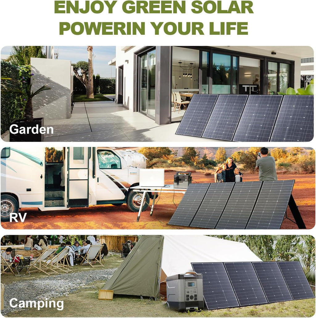 ALLPOWERS SP037 400W Portable Solar Panel, 23% Efficient IP66 Waterproof Foldable for RV Camping Home & 12V Systems, Compact Power Solution