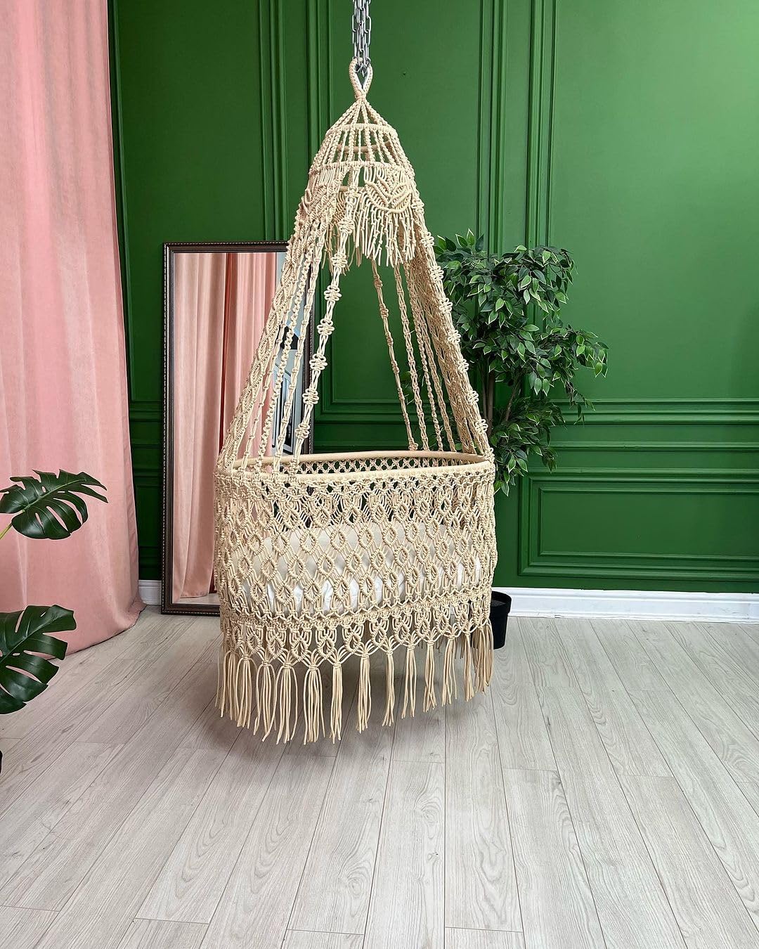 Macrame Swing, Macrame Hanging Chair, Macrame Patio Swing, Hammock Swing, Indoor Chair, Macrame Swing Chair