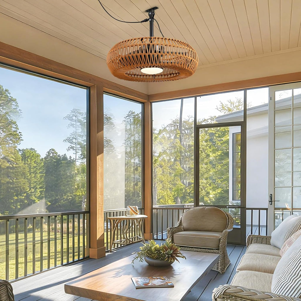 23.6' Outdoor Ceiling Fans with Lights for Patios, Waterproof Plug in Ceiling Fan with Remote, 3CCT Dimmable, Reversible, Gazebo Fan with Hanging Hook for Canopy,Pergola,Porch
