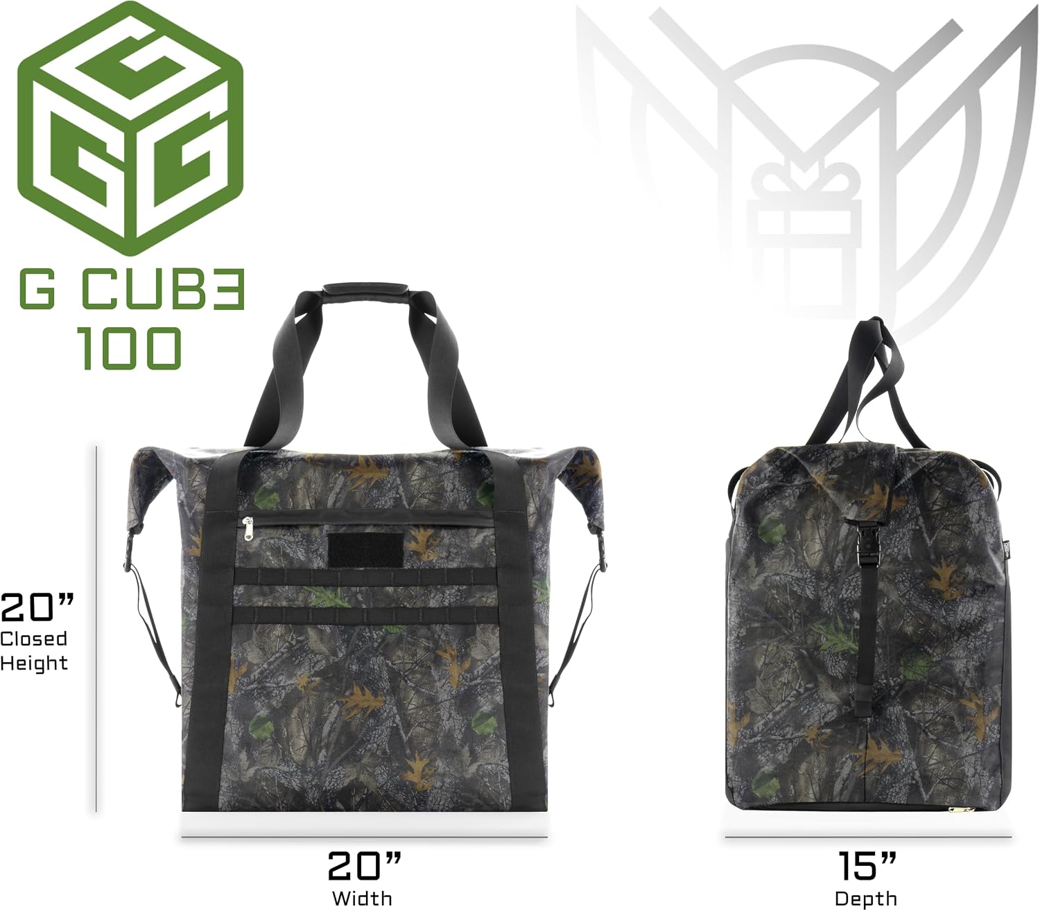 Xtreme Sight Line ~ G CUBƎ 100 Faraday Bag for Medium to Large Generators and Electronics ~ Protects Against EMP/CME/EMF/RF ~ Diamond Form Farday Lined Interior ~ Backwoods Camo