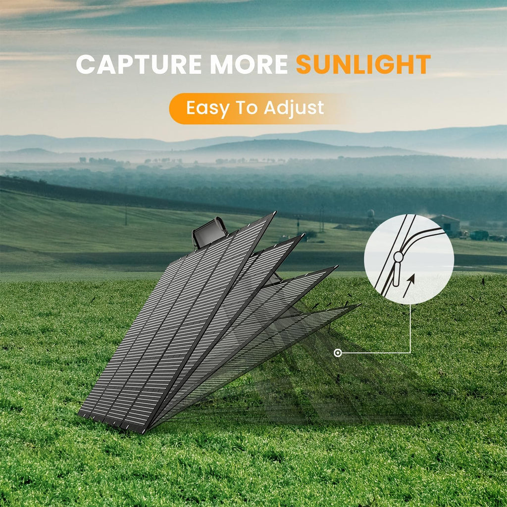 400 Watts Foldable Solar Panel, Luggable & Durable, Portable 400W Solar Charger Complete with Adjustable Stand Case, 40V Waterproof for Off-Grid Camping RV/Campervan Solar Generator