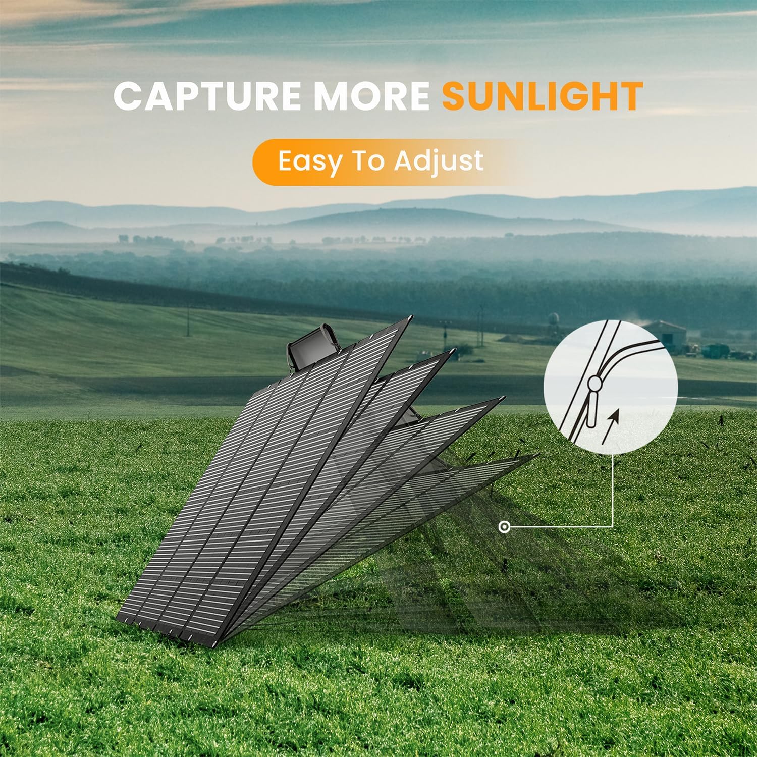 400 Watts Foldable Solar Panel, Luggable & Durable, Portable 400W Solar Charger Complete with Adjustable Stand Case, 40V Waterproof for Off-Grid Camping RV/Campervan Solar Generator