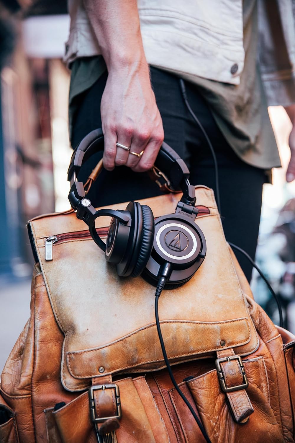 Audio-Technica ATH-M50X Professional Studio Monitor Headphones, Black, Professional Grade, Critically Acclaimed, with Detachable Cable
