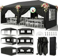 10x20 Pop Up Canopy Outdoor Party Tent with 6 Sidewalls, Outdoor Wedding Party Tent Waterproof UV50 Commercial Canopy Event Shelter Gazebo Tents for Parties, 6 pcs Weight Bag,Carry Bag