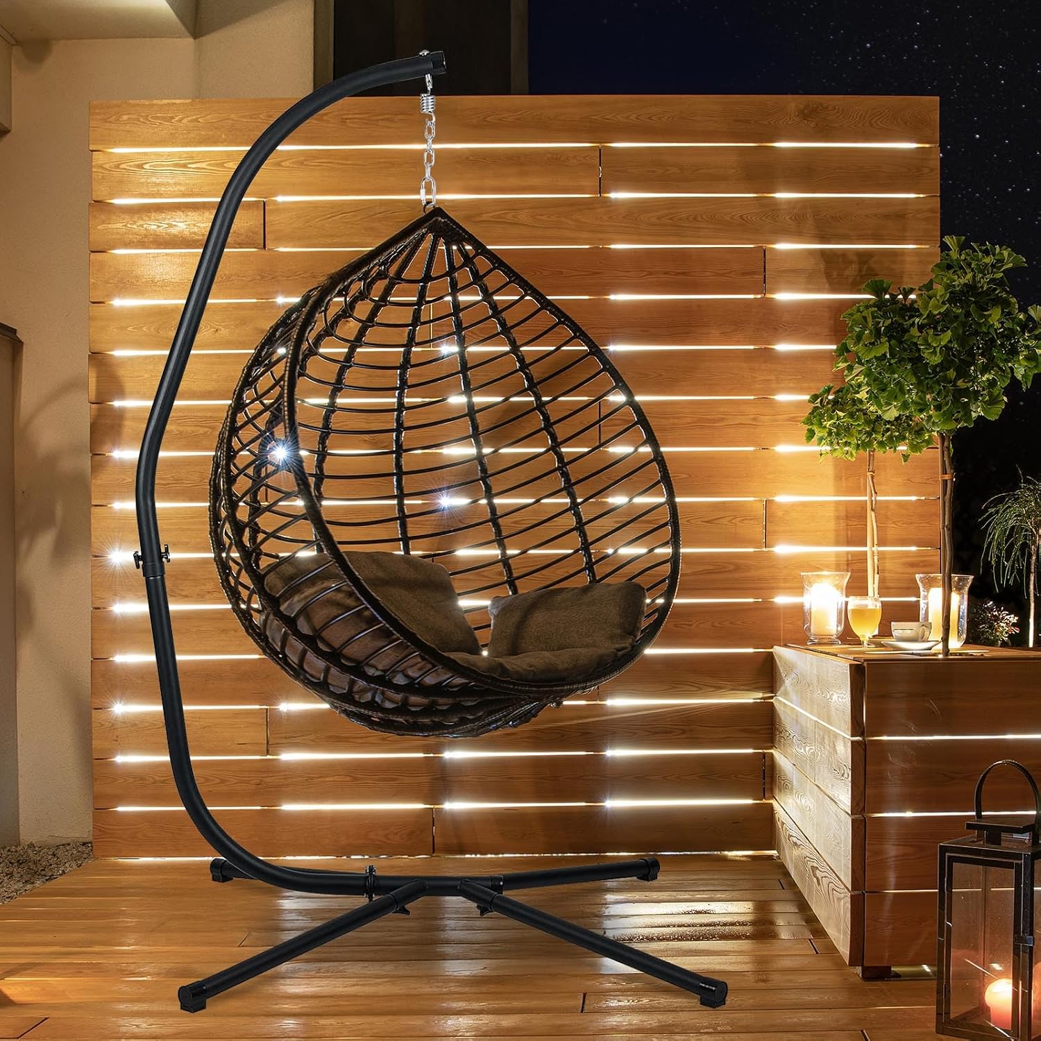 BPS Hammock Steel Stand Only C-Stand for Hanging Hammock Chairs - 300 Pound Capacity