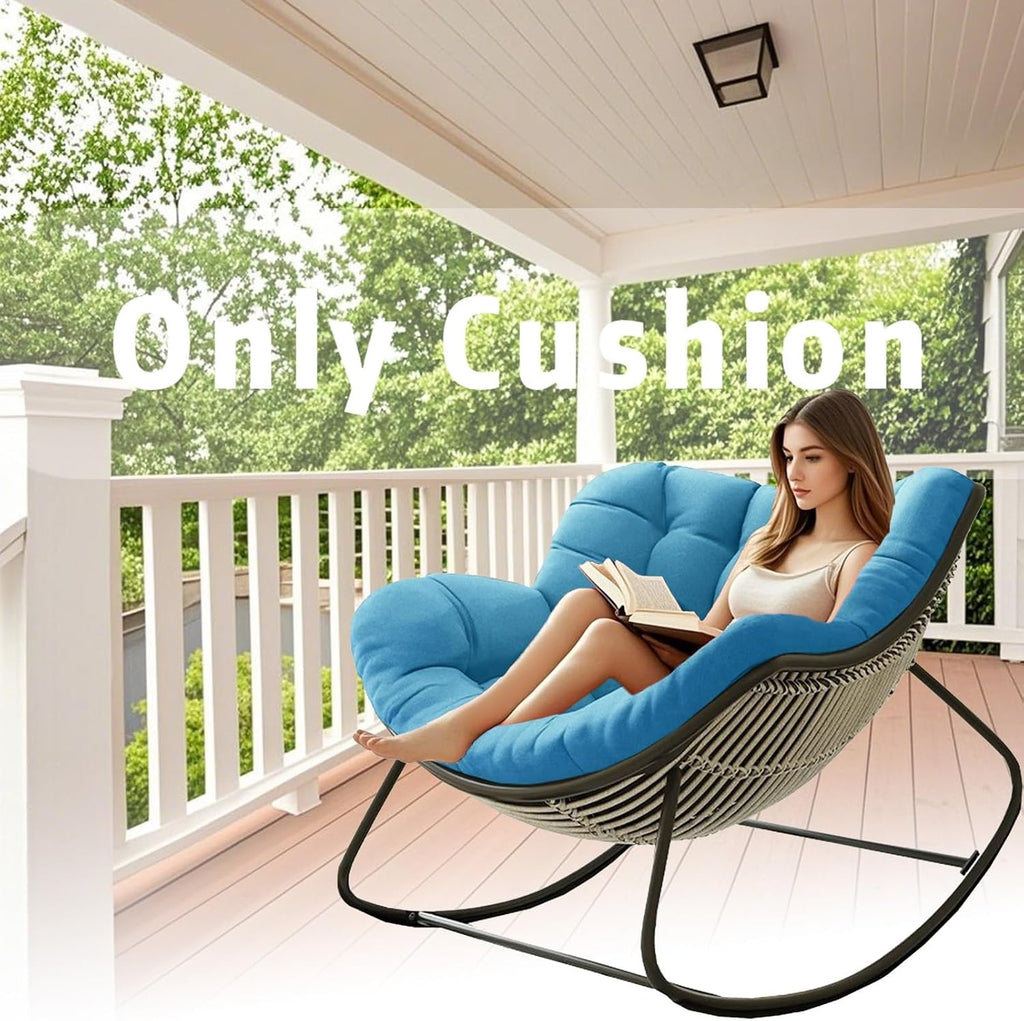 Papasan Rocking Chair Cushion, Royal Chair Cushion, Thicken Patio Rocking Egg Chair Cushion, Extra Large Hammock Chairs Cushions for Garden Lawn Balcony(Only Cushion)